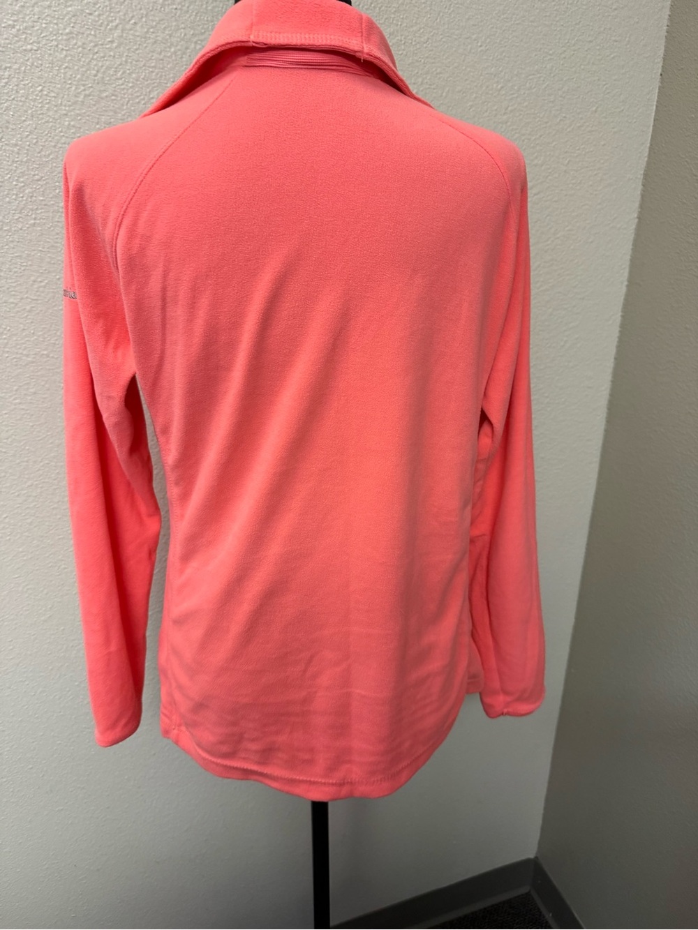 Columbia Coral Pink Fleece 1/4 Zip Pullover Jacket Large Outdoor Hiking Coat - Picture 7 of 11